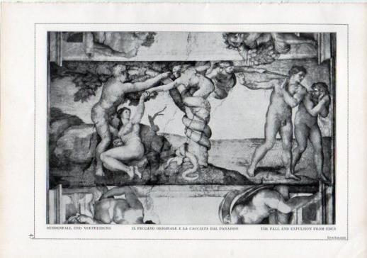 LAMINA V24186: Michelangelo. The fall and expulsion from Eden