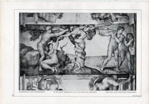 LAMINA V24186: Michelangelo. The fall and expulsion from Eden