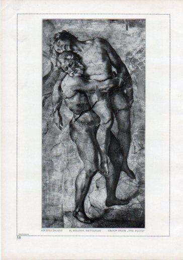 LAMINA V24191: Michelangelo. Group from the flood