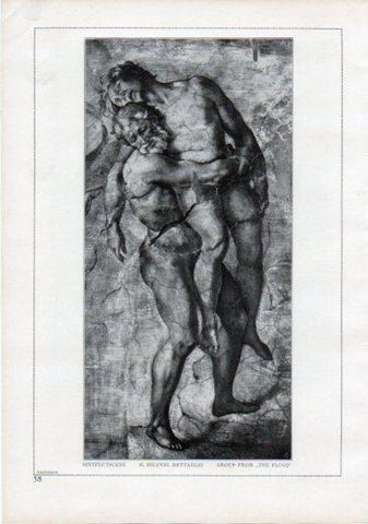 LAMINA V24191: Michelangelo. Group from the flood