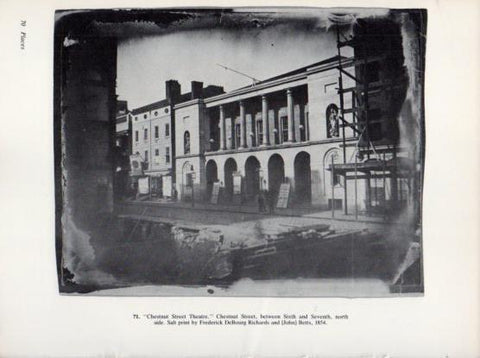 LAMINA V24293: Chesnut Street Theatre by F. DeBourg Richards 1854