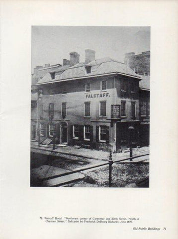 LAMINA V24294: Falstaff Hotel by F. DeBourg Richards 1857