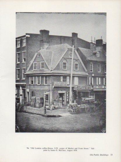 LAMINA V24295: Old London coffee-House by James E. McClees 1858