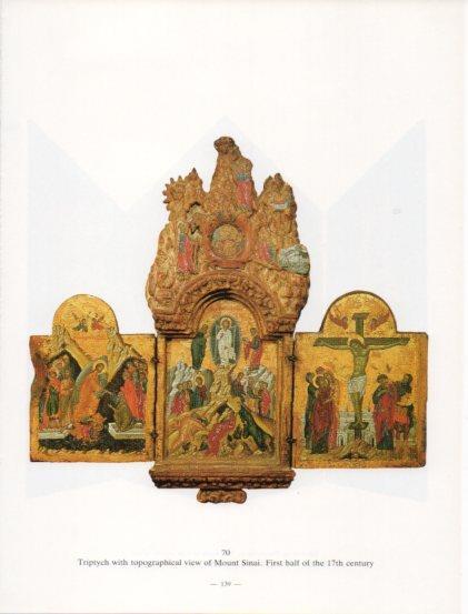 LAMINA V24259: Triptych with topographical view of Mount Sinai