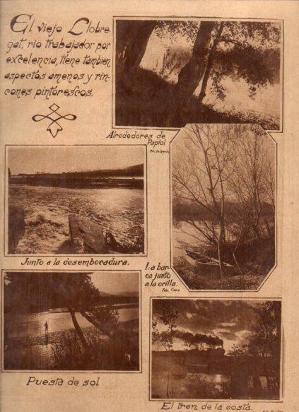LAMINA V24617: Desembocadura y puesta del sol del rio Llobregat