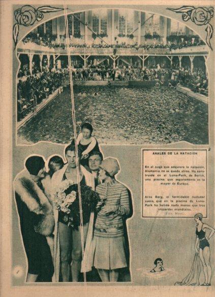 LAMINA V24689: Arne Borg en piscina del Luna-Park de Berlin