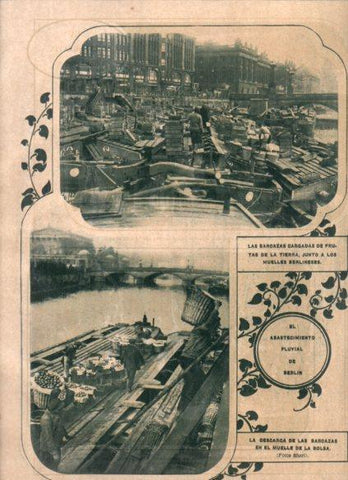LAMINA V24697: Barcazas en los muelles de Berlin