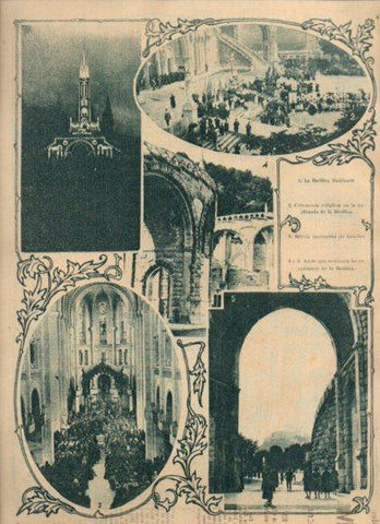 LAMINA V24647: Interior de la basilica de Lourdes