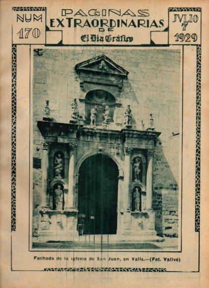 LAMINA V24477: Fachada iglesia de San Juan en Valls, Tarragona