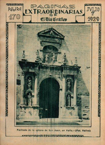LAMINA V24477: Fachada iglesia de San Juan en Valls, Tarragona