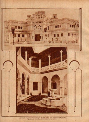 LAMINA V24483: Palacio de Mejico en Exposicion Ibero-Americana de Sevilla