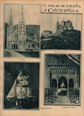 LAMINA V24470: Catedral y gruta de la Virgen en Covadonga