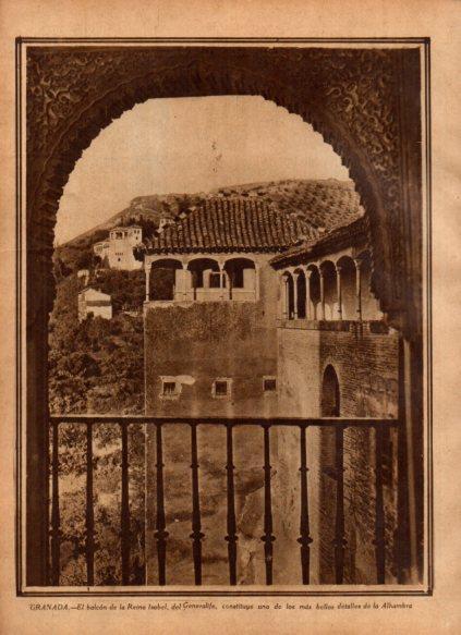 LAMINA V24491: Balcon de la Reina Isabel del Generalife, Granada
