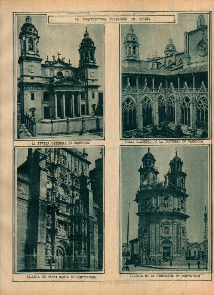LAMINA V24443: Catedral de Pamplona e Iglesia de la Peregrina de Pontevedra