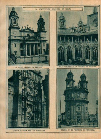 LAMINA V24443: Catedral de Pamplona e Iglesia de la Peregrina de Pontevedra