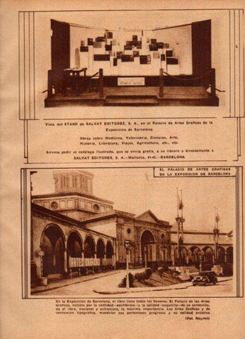 LAMINA V24552: Palacio de las Artes Graficasen la Exposicion de Barcelona