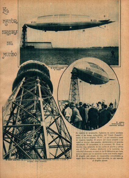 LAMINA V24560: Dirigible R.101 el mayor del mundo