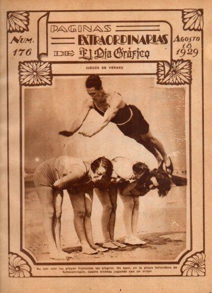 LAMINA V24524: Bañistas en la playa de Scheveningen, Holanda