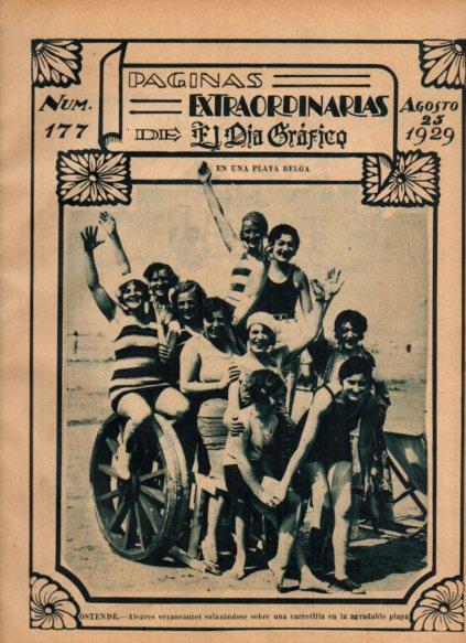 LAMINA V24528: Veraneantes en una playa de Ostende, Belgica
