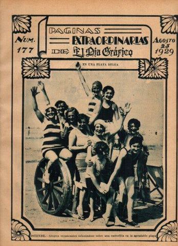 LAMINA V24528: Veraneantes en una playa de Ostende, Belgica