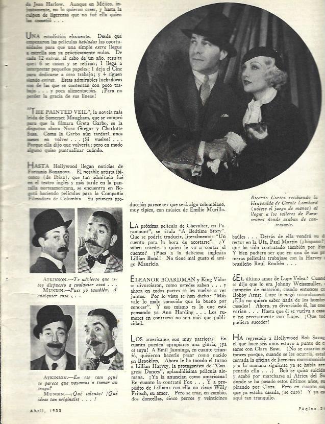 LAMINA 33654: Ricardo Cortez y Carole Lombard