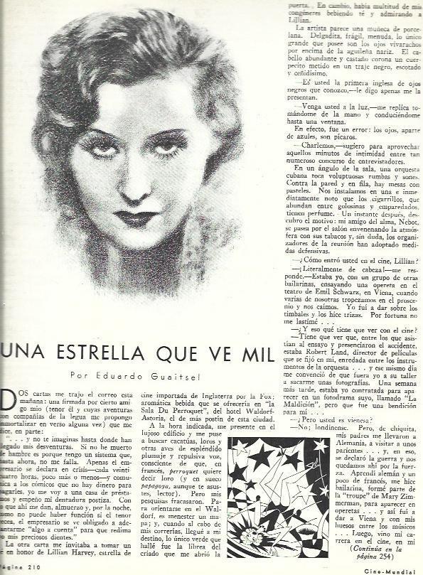 LAMINA 33652: Dibujo de Lillian Harvey
