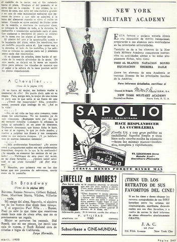 LAMINA 33671: Publicidad de New York Military Academy y Sapolio