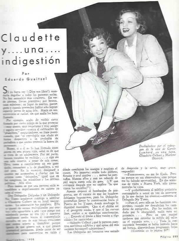 LAMINA 33683: Claudette Colbert y Marlene Dietrich