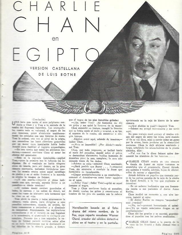 LAMINA 33680: Charlie Chan en Egipto