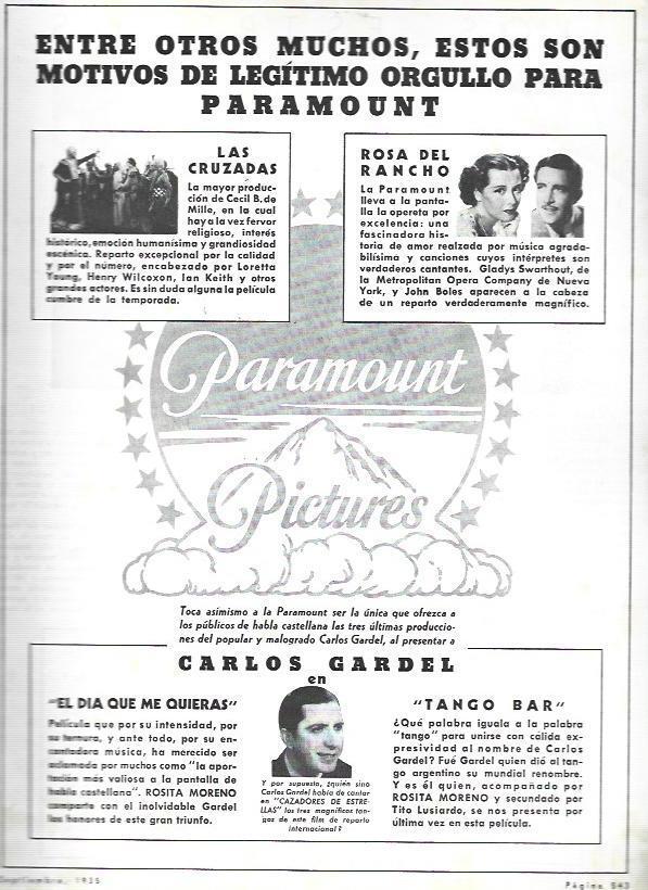 LAMINA 33677: Publicidad de Paramount Pictures