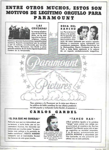LAMINA 33677: Publicidad de Paramount Pictures