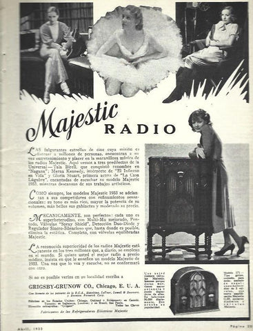 LAMINA 33648: Publicidad de radio Majestic