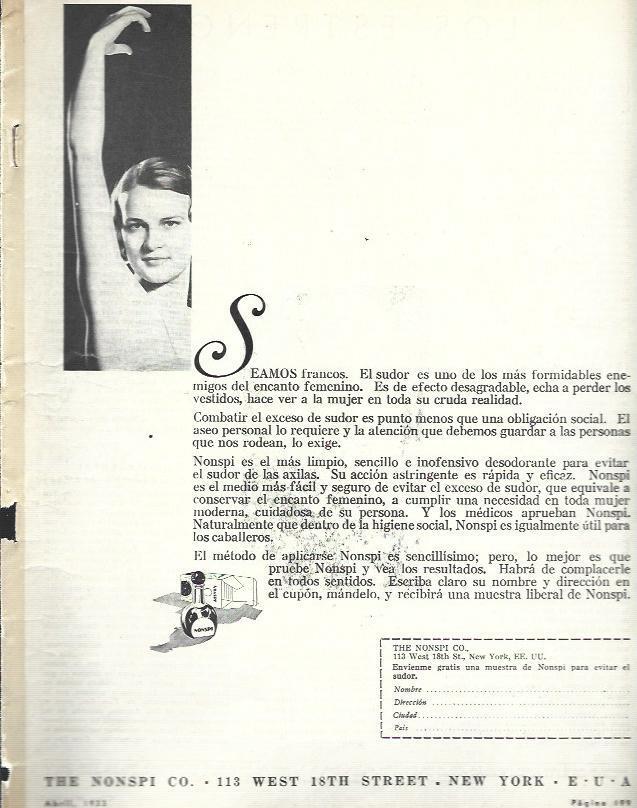 LAMINA 33647: Publicidad de desodorante Nonspi