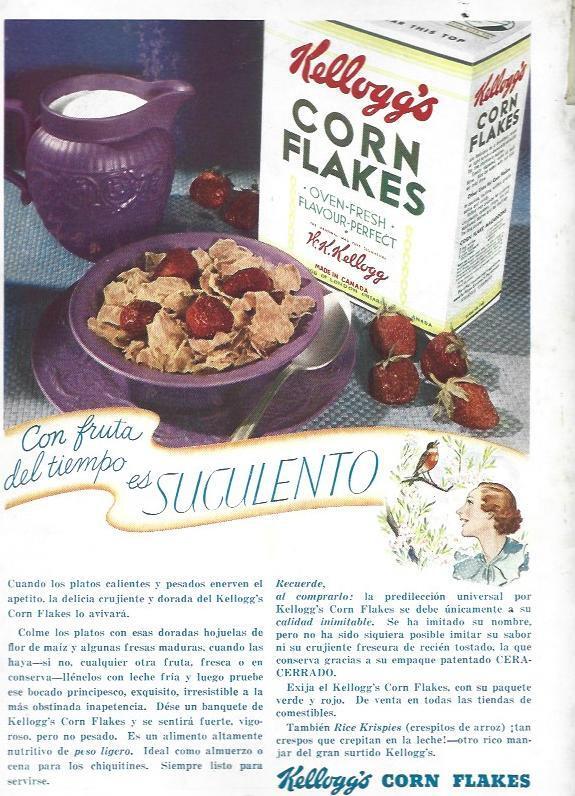 LAMINA 33645: Contraportada con publicidad de Corn Flakes