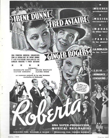 LAMINA 33614: Anuncio de Roberta con Fred Astaire y Ginger Rogers