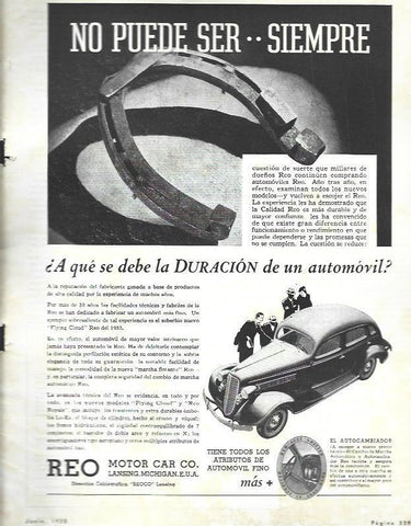 LAMINA 33613: Publicidad de Reo Motor Car