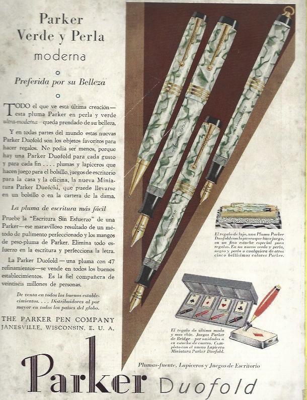 LAMINA 33611: Publicidad de Parker en contraportada