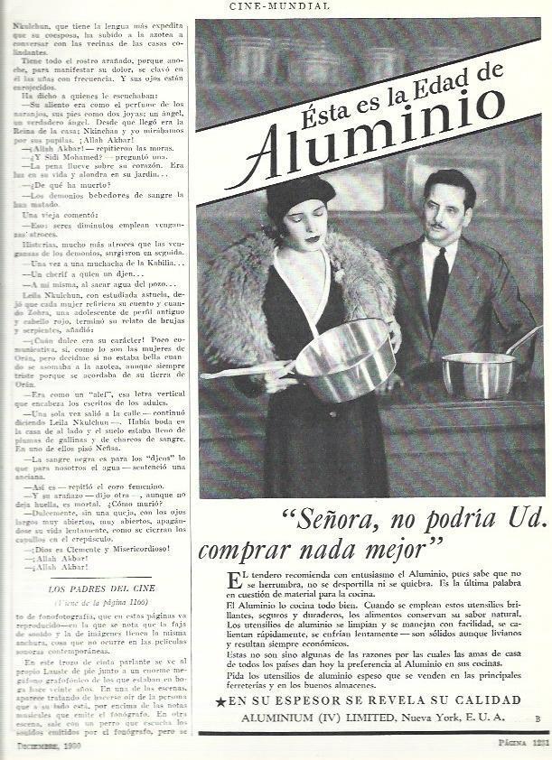 LAMINA 33605: Publicidad de vajilla Aluminio