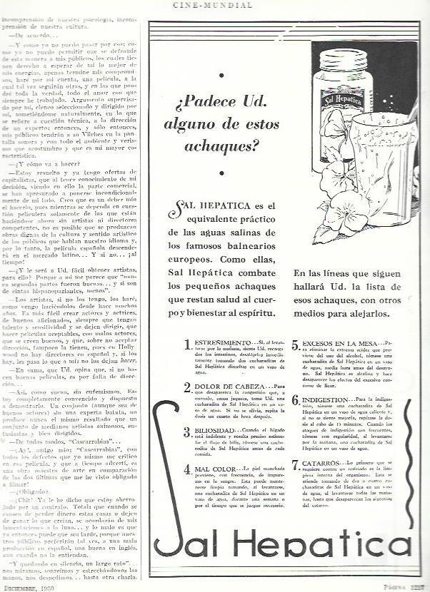 LAMINA 33599: Publicidad de Sal Hepatica