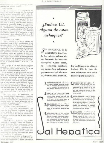 LAMINA 33599: Publicidad de Sal Hepatica