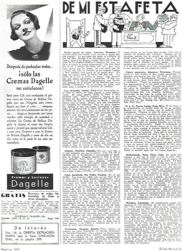 LAMINA 33639: Publicidad de Cremas Dagelle