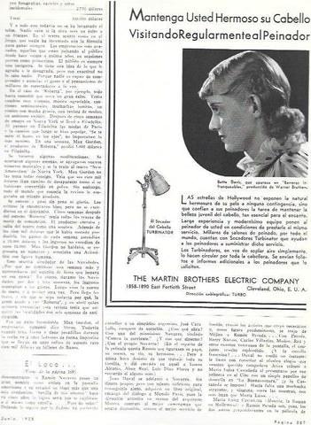 LAMINA 33637: Bette Davis en publicidad de secador Turbinator