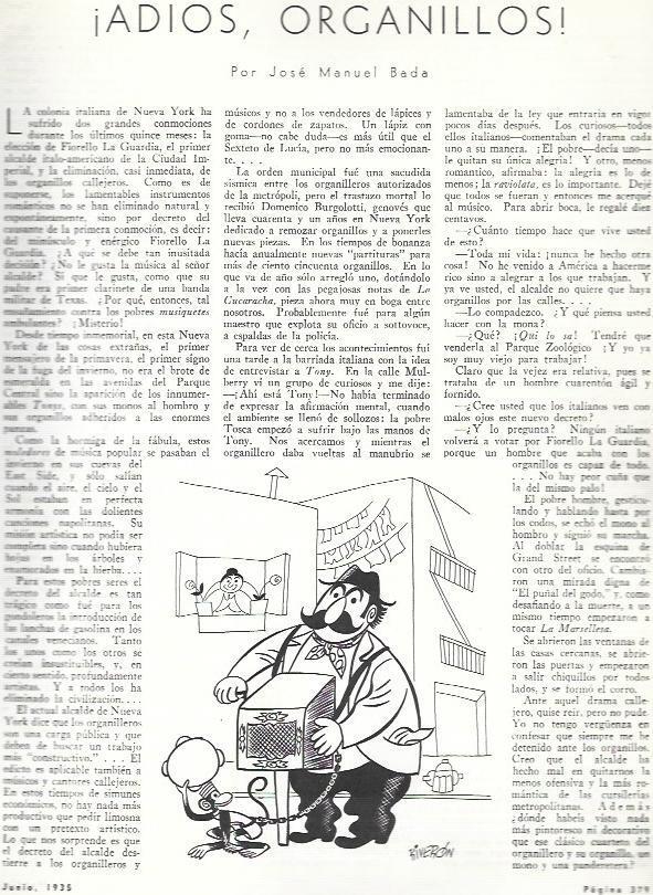 LAMINA 33633: Ilustracion de Riveron para Adios organillo