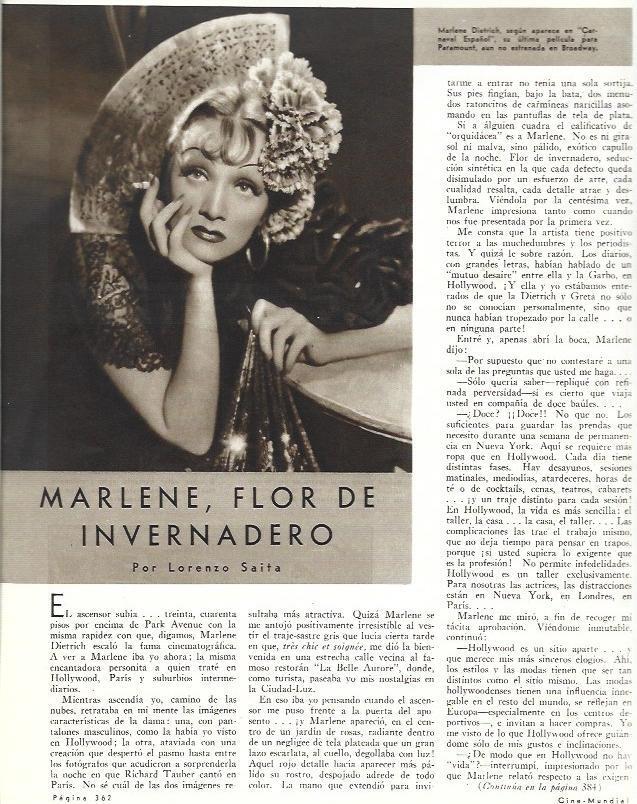 LAMINA 33624: Marlene Dietrich en Carnaval Español