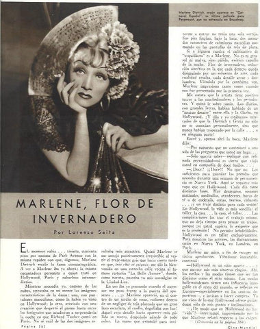 LAMINA 33624: Marlene Dietrich en Carnaval Español