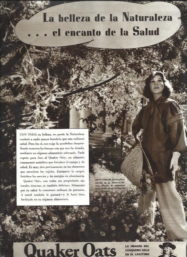 LAMINA 33696: Jean Parker en publicidad de Quarker Oats