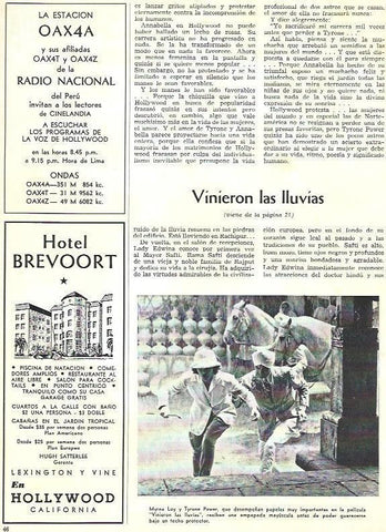 LAMINA 33767: Myrna Loy y Tyrone Power en Vinieron las lluvias