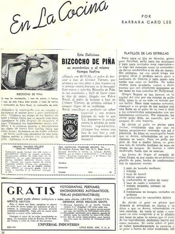 LAMINA 33763: Publicidad de Royal con receta de bizcocho de piña