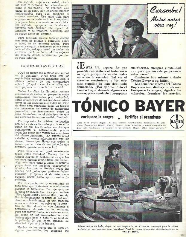LAMINA 33762: Publicidad de tonico Bayer
