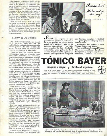 LAMINA 33762: Publicidad de tonico Bayer